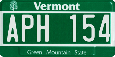 VT license plate APH154