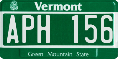 VT license plate APH156