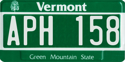VT license plate APH158