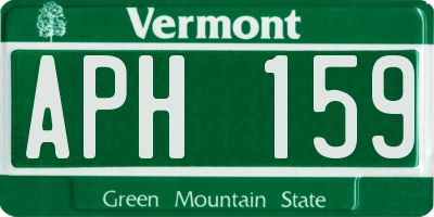 VT license plate APH159