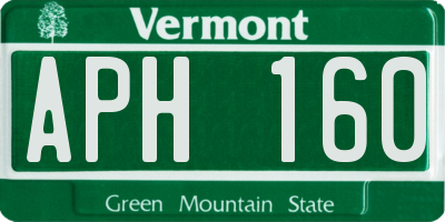 VT license plate APH160
