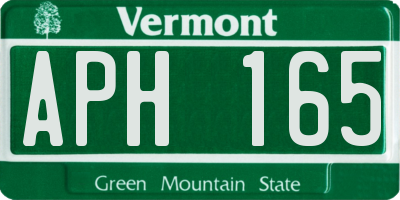VT license plate APH165