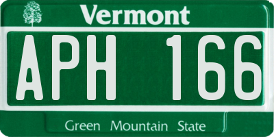VT license plate APH166