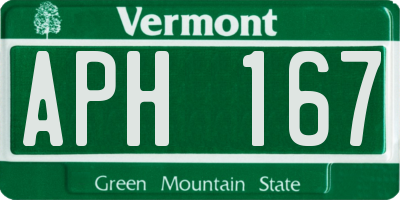 VT license plate APH167