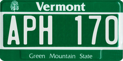 VT license plate APH170