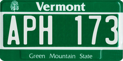 VT license plate APH173