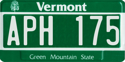 VT license plate APH175