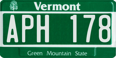 VT license plate APH178