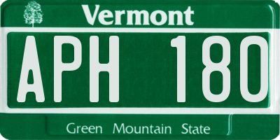 VT license plate APH180