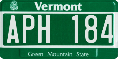 VT license plate APH184