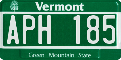 VT license plate APH185