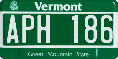VT license plate APH186