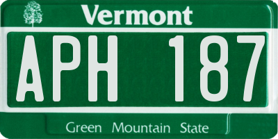 VT license plate APH187