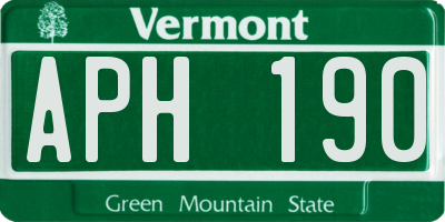 VT license plate APH190
