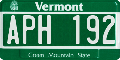 VT license plate APH192
