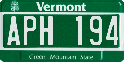 VT license plate APH194