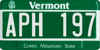 VT license plate APH197