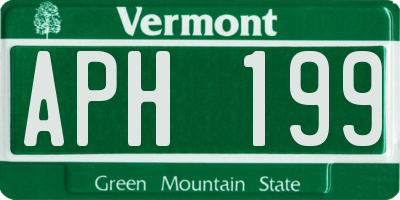 VT license plate APH199