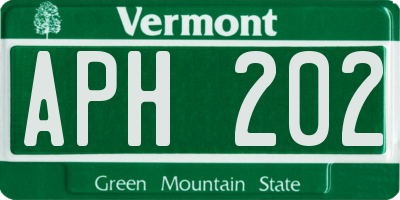 VT license plate APH202