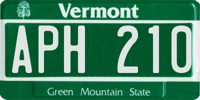 VT license plate APH210