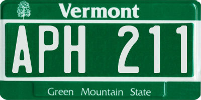 VT license plate APH211