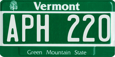VT license plate APH220