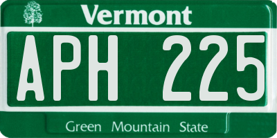 VT license plate APH225