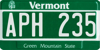 VT license plate APH235