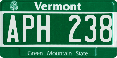 VT license plate APH238