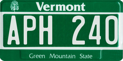VT license plate APH240