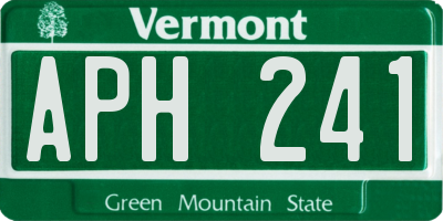 VT license plate APH241