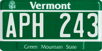VT license plate APH243