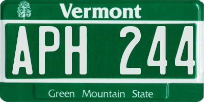 VT license plate APH244