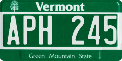 VT license plate APH245
