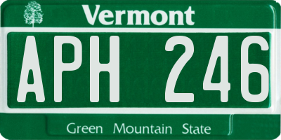 VT license plate APH246