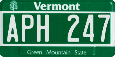 VT license plate APH247