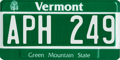 VT license plate APH249