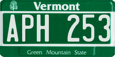 VT license plate APH253