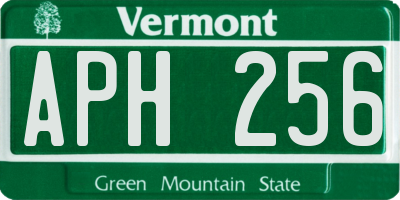 VT license plate APH256