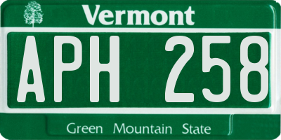 VT license plate APH258