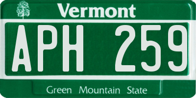 VT license plate APH259