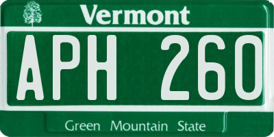 VT license plate APH260