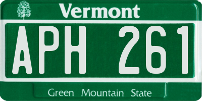 VT license plate APH261