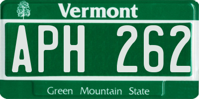 VT license plate APH262