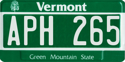 VT license plate APH265