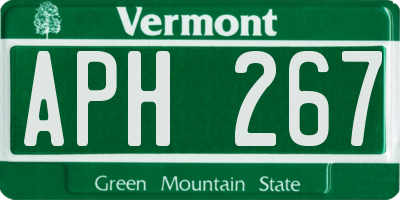VT license plate APH267