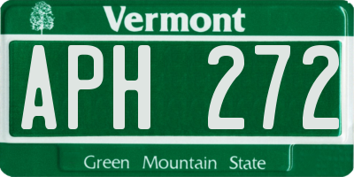 VT license plate APH272