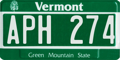 VT license plate APH274