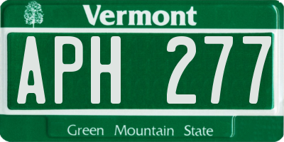 VT license plate APH277