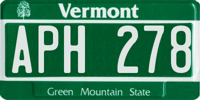 VT license plate APH278
